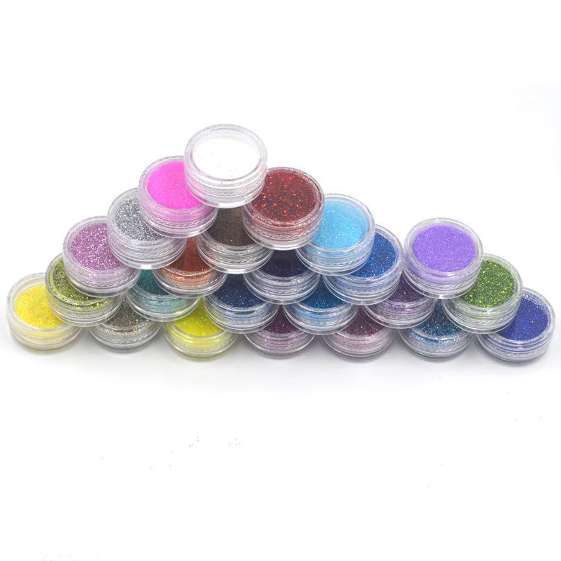MNFT 24 Bottles 24 Color Glittering Powder For Fly Tying Materials Fly Fishing Nymph Skin Sparkling Flashing Powder Glitter