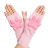 Silicone Cat Paw Mittens Gloves Cute Warm Knitting Gloves Soft Fingerless Mittens  Girls