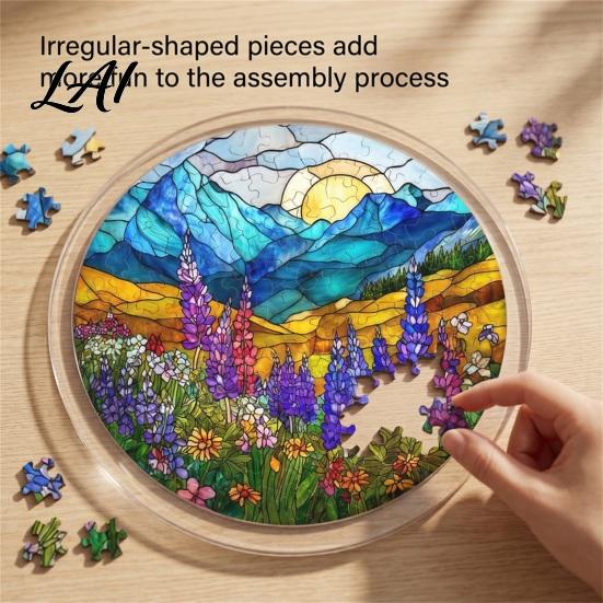 Irregular Puzzle Piece Suncatcher Acrylic Jigsaw Kit Stained Glass Style DIY Window No Glue Hanging Ornament for Home Decor Gift Women Men