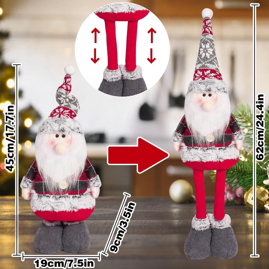 Christmas Snowman, Elderly Man, Reindeer Doll Toy Decoration, Christmas Extendable Standing Posture Figurine Decoration Gifts