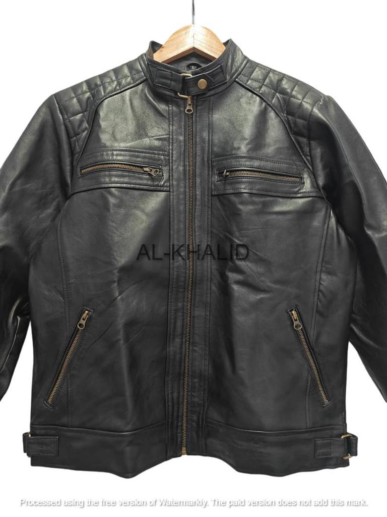 Herren Café Racer Biker Lederjacke Schwarz Motorrad Echtleder Handgefertigt