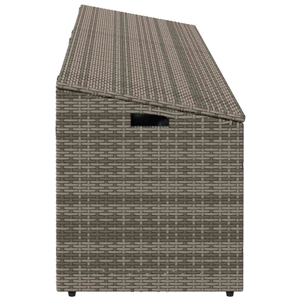 Garden Storage Box Gray 220 x 50 x 58 cm Poly Rattan