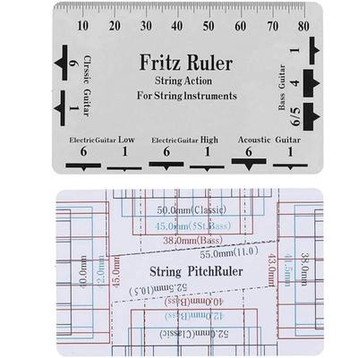 2pcs String  Action  Ruler Gauge Tool For Electric Bass Acoustic Guitar