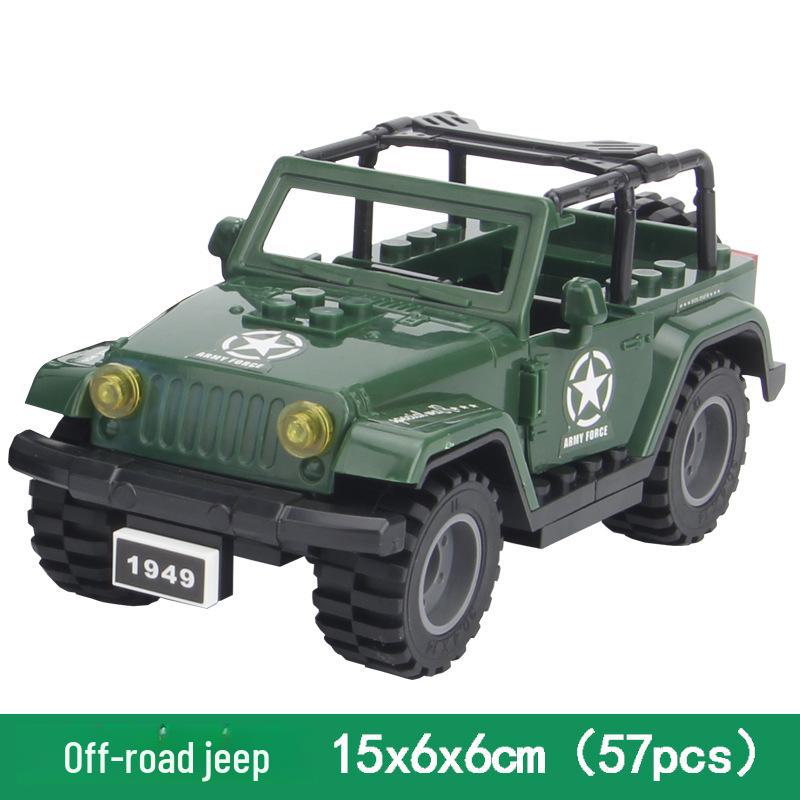 DIY Off-Road Jeep Model Kit - Military Building Blocks for Kids