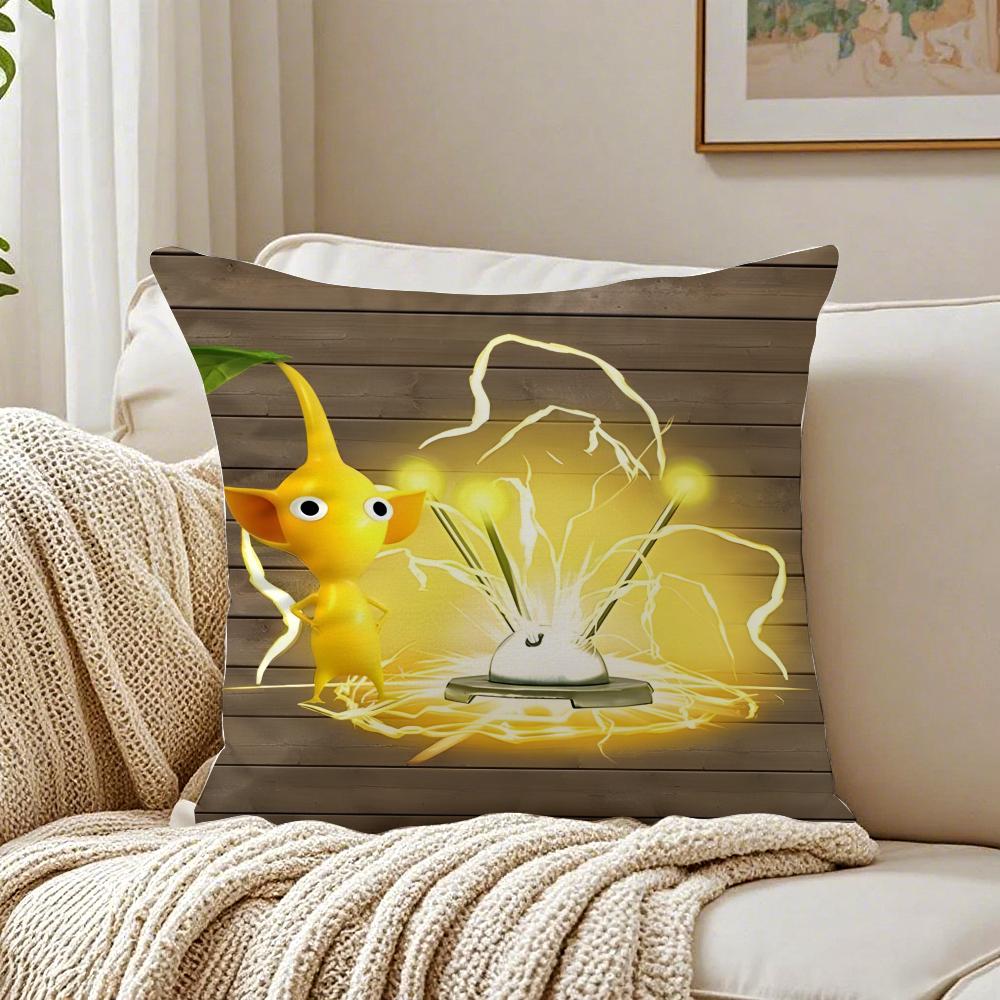 Cartoon Cute PPIKMINS Cushion Cover Pillowcase Antidustmite living Room Sofa Decor Cushion Room