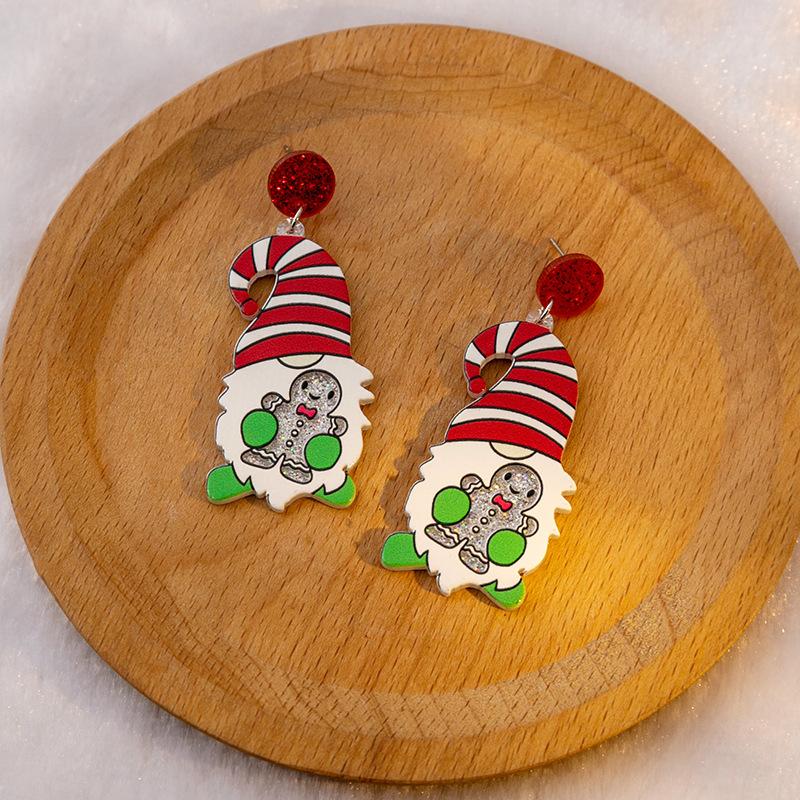 Personalized Christmas Acrylic Earrings, Simple Cartoon Santa Creative Exquisite Earrings For Women