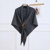 Korean Style Versatile Wool Blend Sequin Knit Shawl - Shiny Triangle Scarf for Women