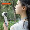 N607 Portable High-Speed Turbo Handheld Fan with Digital Display, USB Charging, Neck-Hanging Option, and Foldable Design.