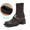 Krazing Pot Microfiber Winter Round Toe Modern Platform Size 33 Boots Size 43 Women Fashion Flock Elastic Ankle Boots