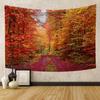 Autumn Forest Tapestry Wall Hanging Natural Fallen Leaves Landscape Hippie Tapestry Colorful Living Room Hanging Wall Tapestry