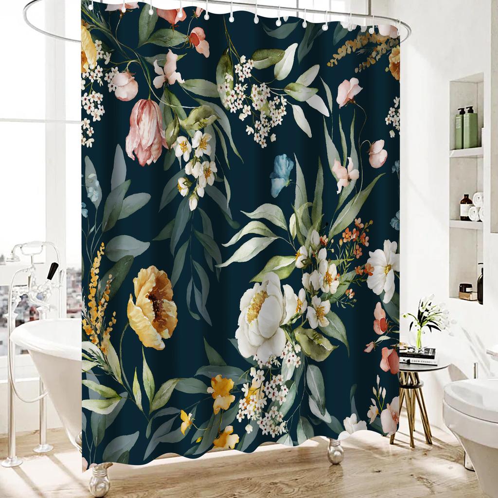 Elegant Floral Shower Curtain - Anti-Mold, Waterproof Bathroom Decor, Unique Gift, Stylish Design, Vibrant
