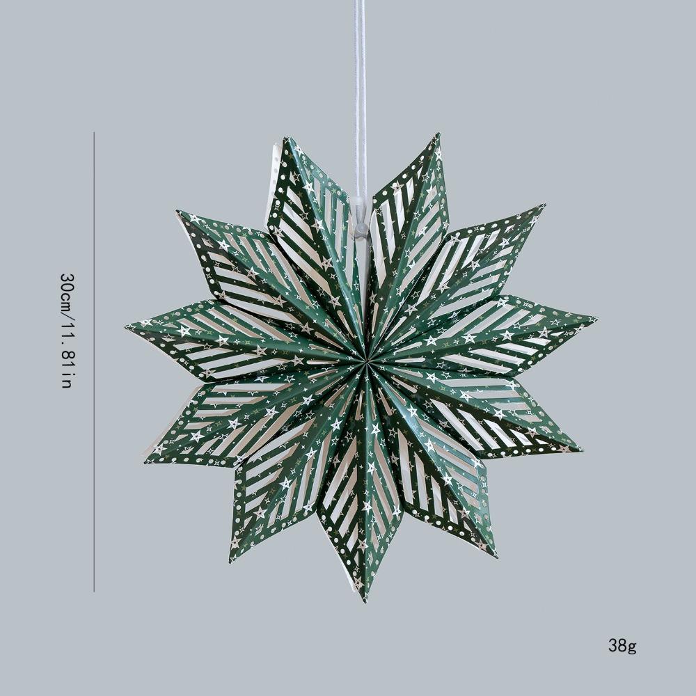 Paper 3D Christmas Tree Lampshade 30cm Hanging Star Decorative Lampshade Snowflake Shape Ceiling Pendant