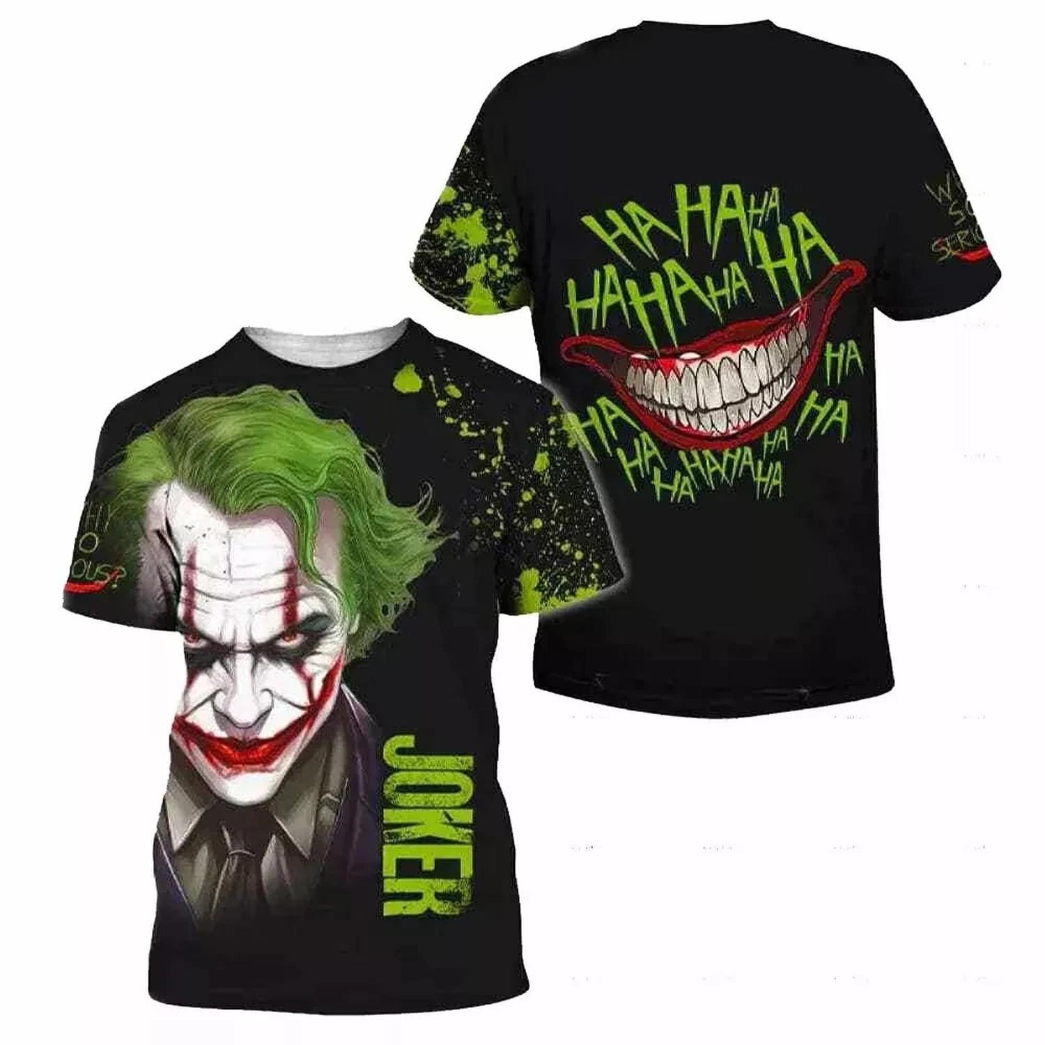 Joker Clown Why So Serious HaHaHa Horror Halloween Tshirt 3D S