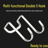 Stainless Steel Double Hook No-Punch Door Hanger for Kitchen, Bathroom & Dorm - Multi-Functional Cabinet Storage Rack