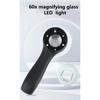60-krotne szkło powiększające ze światłem, pieczątka identyfikacyjna Gołębie oko HD w rozmiarze talii