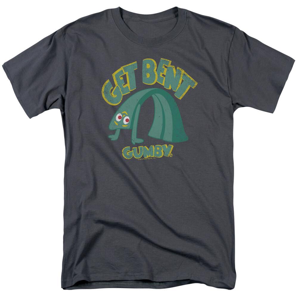 Gumby Get Bent Logo T Shirt Mens Licensed Classic TV Show Charcoal XL