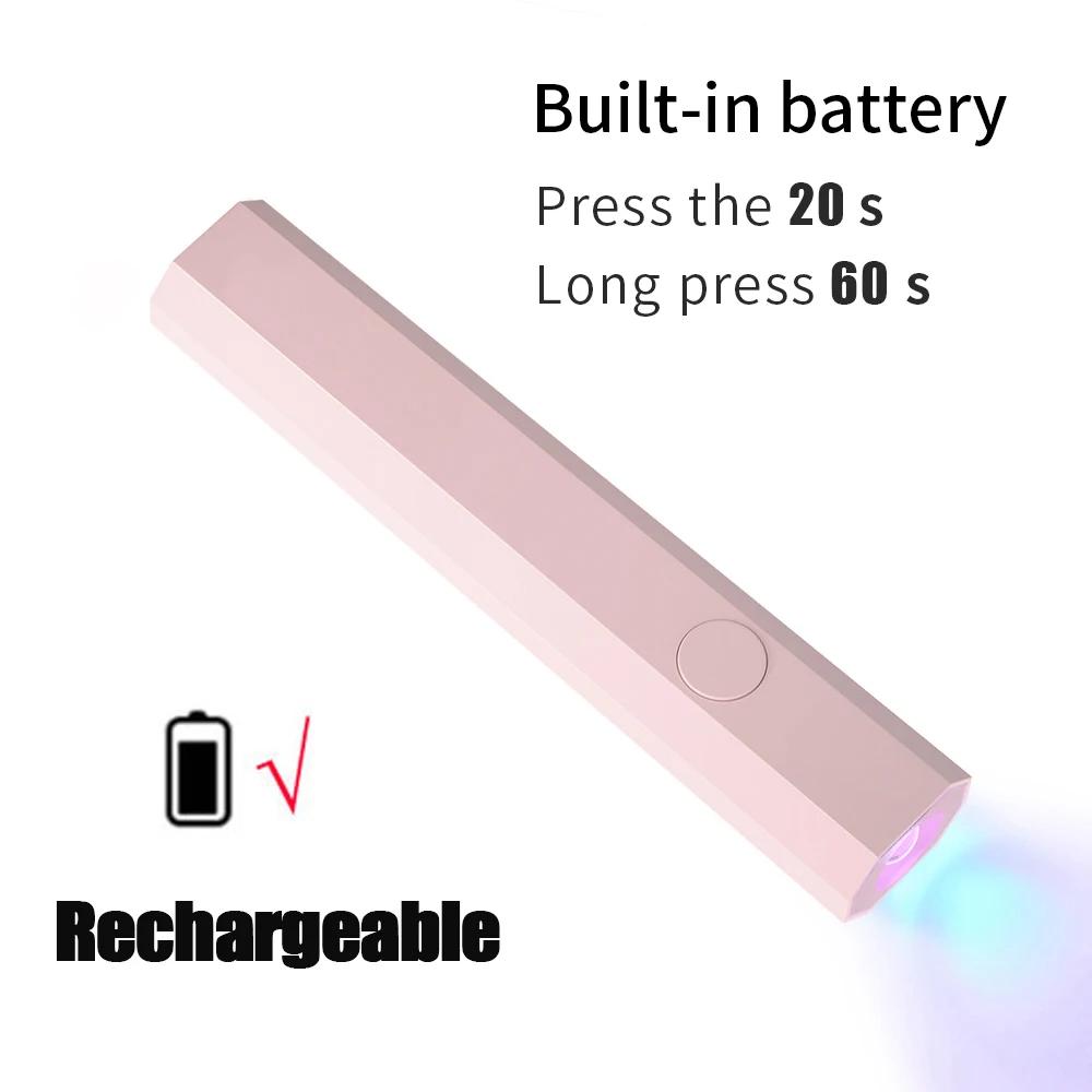 Convenient Handheld Nail Dryer Lamp UV/LED Nail Curing All Gel Polish Nail Art Tool Rechargeabl Nail Lamp