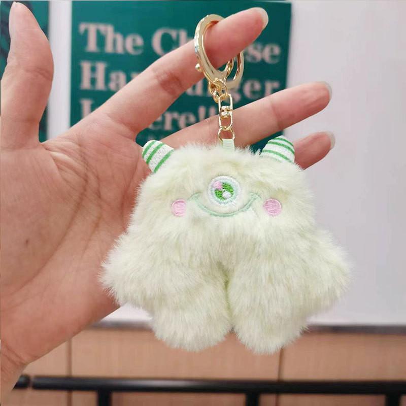 Delightful Mini Plush Monster Keychain Features Short Plush Material Available In Multiple Colors