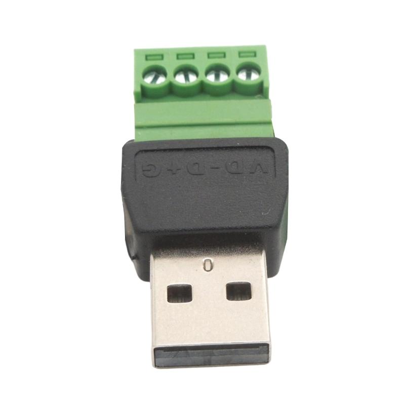 

Адаптер плати роз ємів USB 2.0 A Male з гвинтовими клемами, не потребує пайки, з гвинтовим з єднанням, 4-контактні роз єми 1