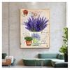 Dipinto Provenza Paesaggio Arte murale Poster Immagine a olio per la decorazione della casa Soggiorno Immagine Vintage Viola Lavanda Tela