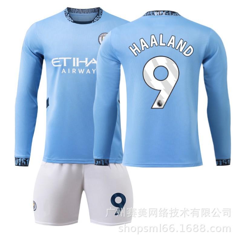 2425 Manchester City Heim Langarm Trikot Set 17 De Braunet 9 Harland 47 Forden 16 Rod Fußballtrikots