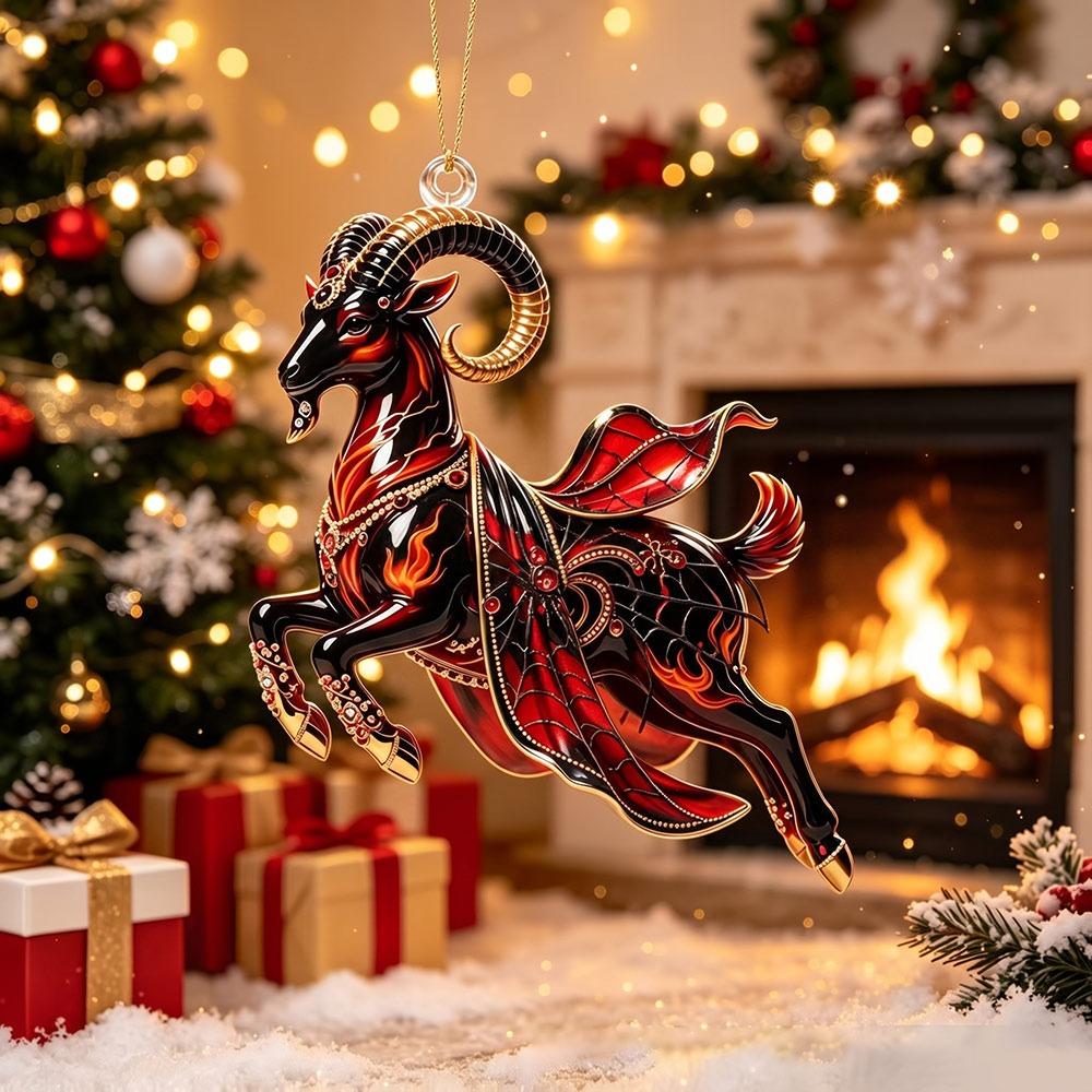 Galloping Goat Goat Pendant Shining Goat Bag Charm Goat Hanging Ornament Christmas Tree Ornament
