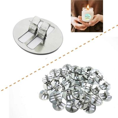 50PCS Durable DIY Candle Wicks Bases Metal Round Wax Wick Core Iron Stand Candle Making Wax Wick Core Holder