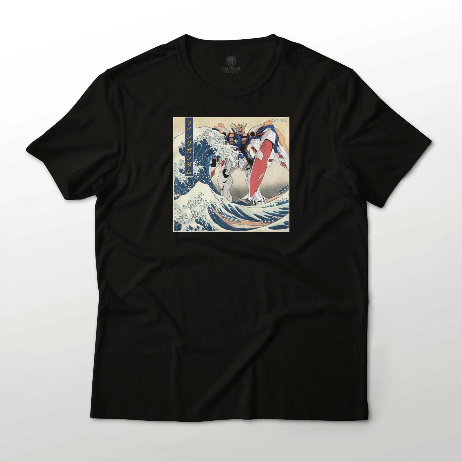 Gundam Wing in the Great Wave off Kanagawa Anime Graphic Art Novelty Tee 3XL