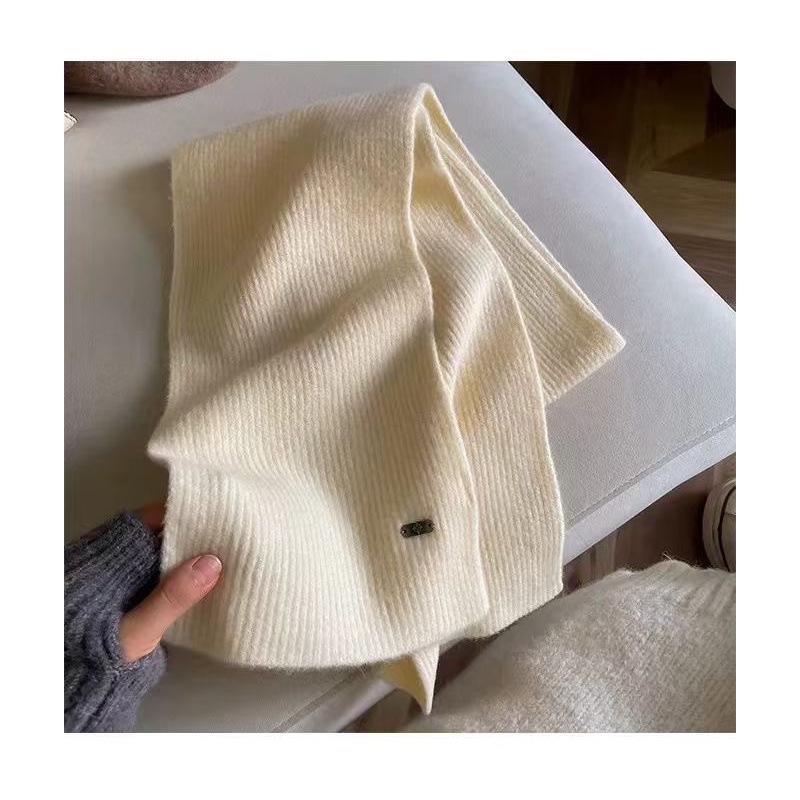 New Winter Solid Color Japanese and Korean Style October Siege Wool Scarf for Women Soft  Light Skinned and Versatile  Couple Scarf for Men