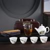 Cha Xun Oriole Peacock Enamel Ceramic Portable Travel Tea Set with Gaiwan