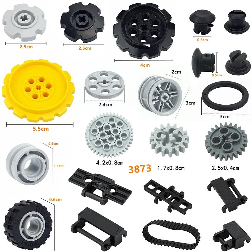 Technical Parts Building Blocks Link Chain Tank Belt Track Wheels Truck Car Gear MOC Bulk Brick Toys 3711 3873 88323 57519 4185