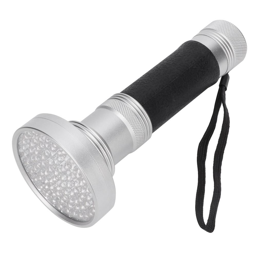 100LED UV Flashlight Fluorescent Detection Lamp for Cosmetic Mask Banknote Verification(black)