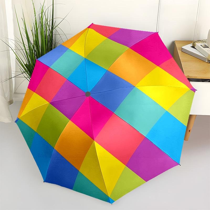 

1pc Colorful Circle Umbrella Portable Folding Umbrella Durable Iron Frame, Suitable for All Seasons Home Travel Outdoor yy260319078