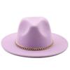 New thin chain accessories European and American autumn and winter solid color woolen top hat European and American fashion jazz hat