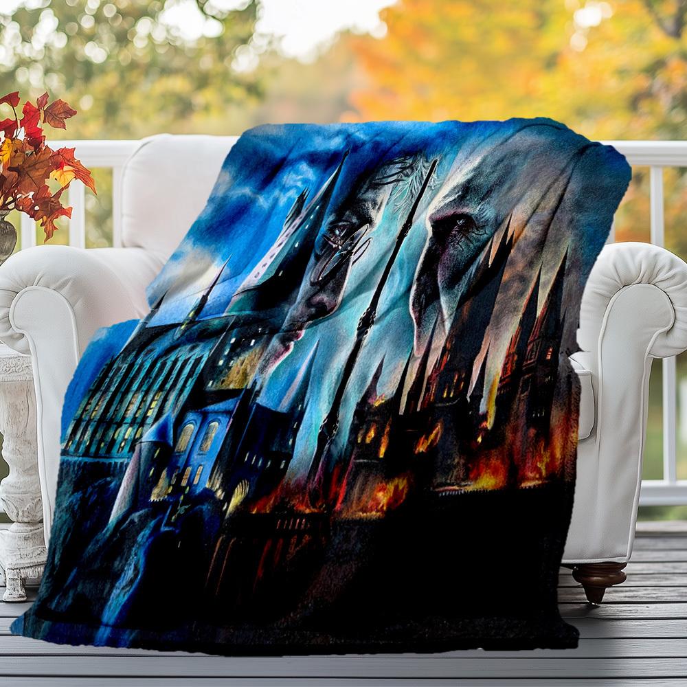 1pc Hogwarts Voldemort Harry Potter Outdoor Flannel Throw Blanket All Season Soft Warmth,Home Decor 1031193