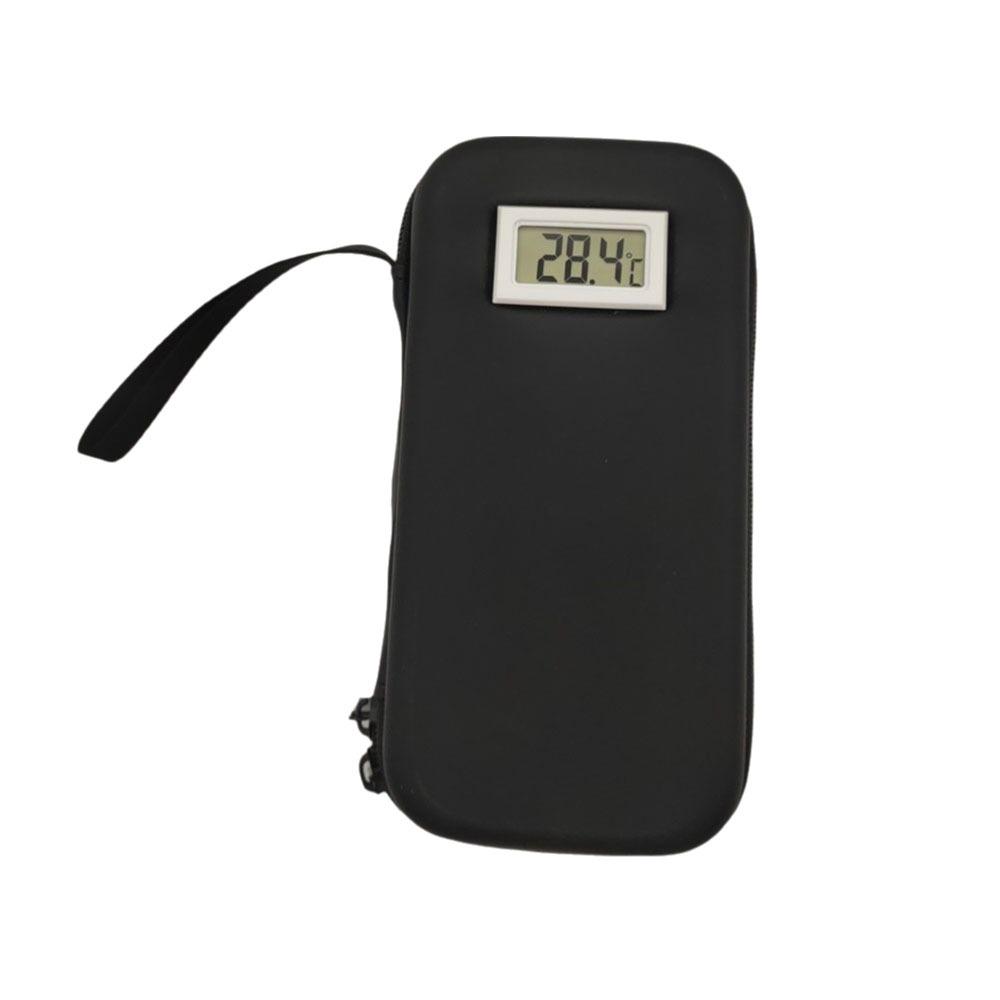 

with Thermometer Display Insulin Cooler Travel Case Waterproof Thermal Insulated Refrigerated Medicine Organizer Bag чорний