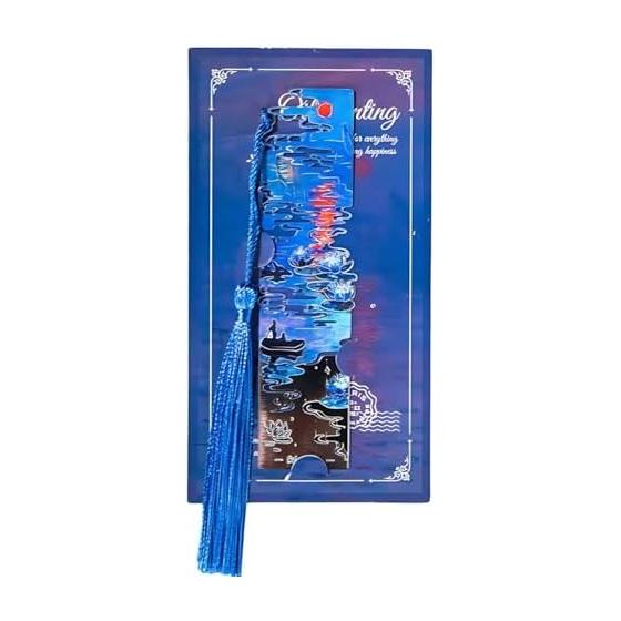 Sedona Magic | Monet Metal Bookmark (Impression, Sunrise) - Luxury Filigree, Gold, Elegant Hollow Carving, Practical & Stylish, with Beautiful Tassel