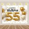 Happy Th Birthday Background Supplies, Black and Gold Balloon, Th Birthday Backdrop Ribbon, Party Decorations, Accessory Banner2415