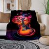 Love Music Guitar Art Print PosterBlanket Flannel Throw Blanket for Sofa, Bed, Travel, Camping, Office