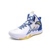 Anta KT2 Fabric Synthetic Leather Wear Resistant Non Slip Shock Absorbing High Top Basketball Shoes Men Sneakers White Blue Yellow 11641101-2