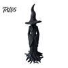 Spooky Halloween Table Centerpiece Witch Statue, Resin Gothic Tree Figurine, Vintage Handmade Figurine for Desk Dark Fantasy Ornament Tabletop,