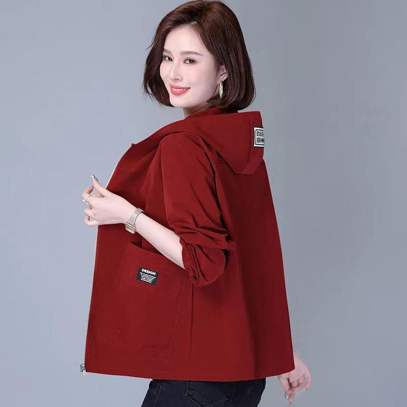 Casual Large Size Loose Hooded Short Jacket Female Spring and Autumn New Korean Jacket