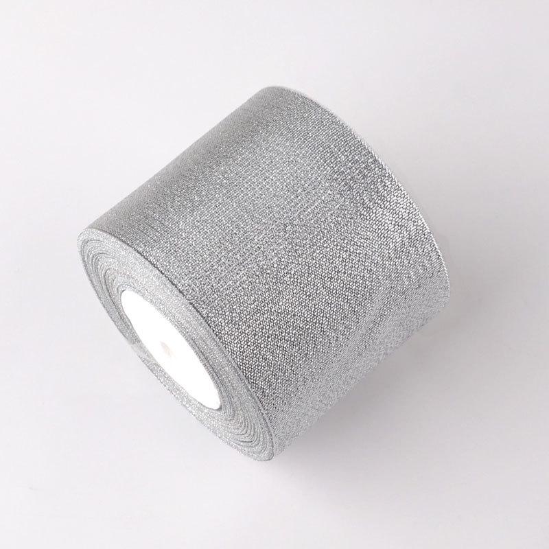 Satin Ribbon with Silver and Gold Glitter for Cake Decoration and Packaging