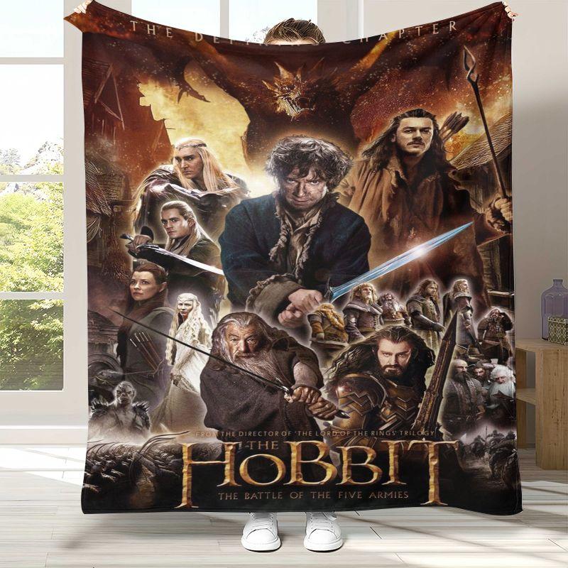 Retro L-Lord of The Rings H-Hobbit Flannel Blanket,Ultra Soft Warm Plush Throw for Home Bedroom Bed Sofa Cover Office Picnic