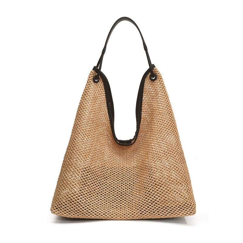 Large Capacity Handbag New Fashion Versatile Shoulder Bag Vacation Underarm Bag Woven Tote Bag