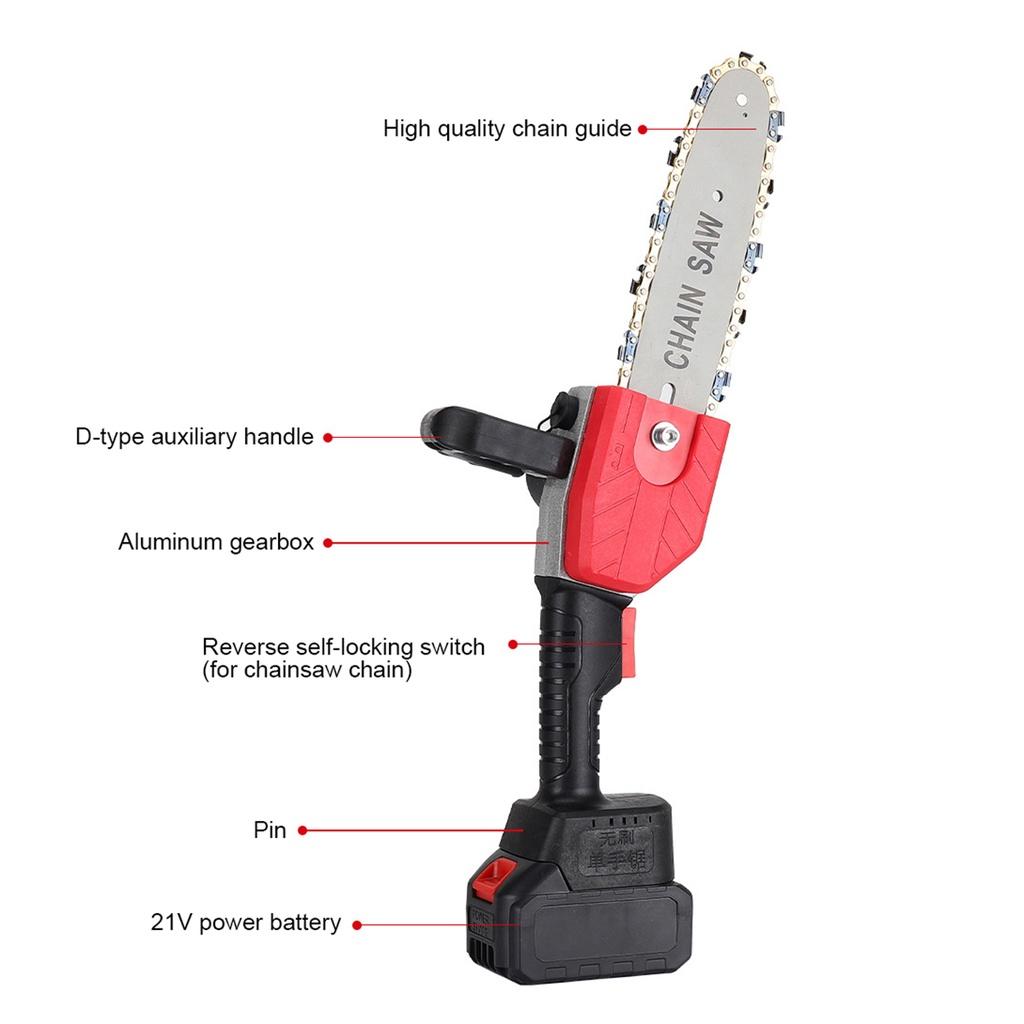 12 Inches Electric Saw Chainsaw with 2x15000mAh Battery Brushless Motor Rechargeable Wood Cutter For Battery 288VF