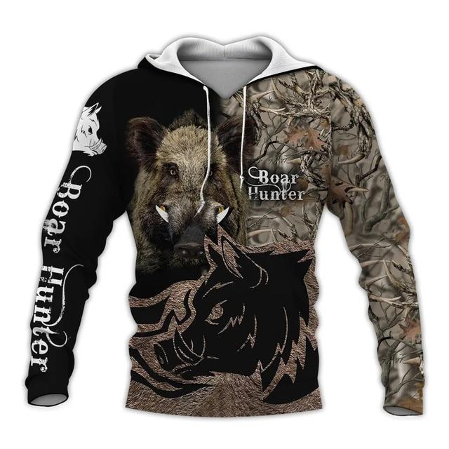 Pánska mikina s kapucňou Boar Hunter Lov zvierat Camo Tattoo Pulover Harajuku Ležérne mikiny ELK Hunte Oversized oblečenie s 3D potlačou