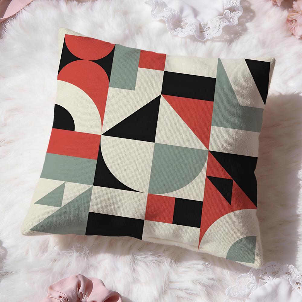 Abstract B-Bauhaus Geometry Cushion Cover Premium Comfort Reversible Pillow Cove -Two In One Design for Any Room & Car Interior