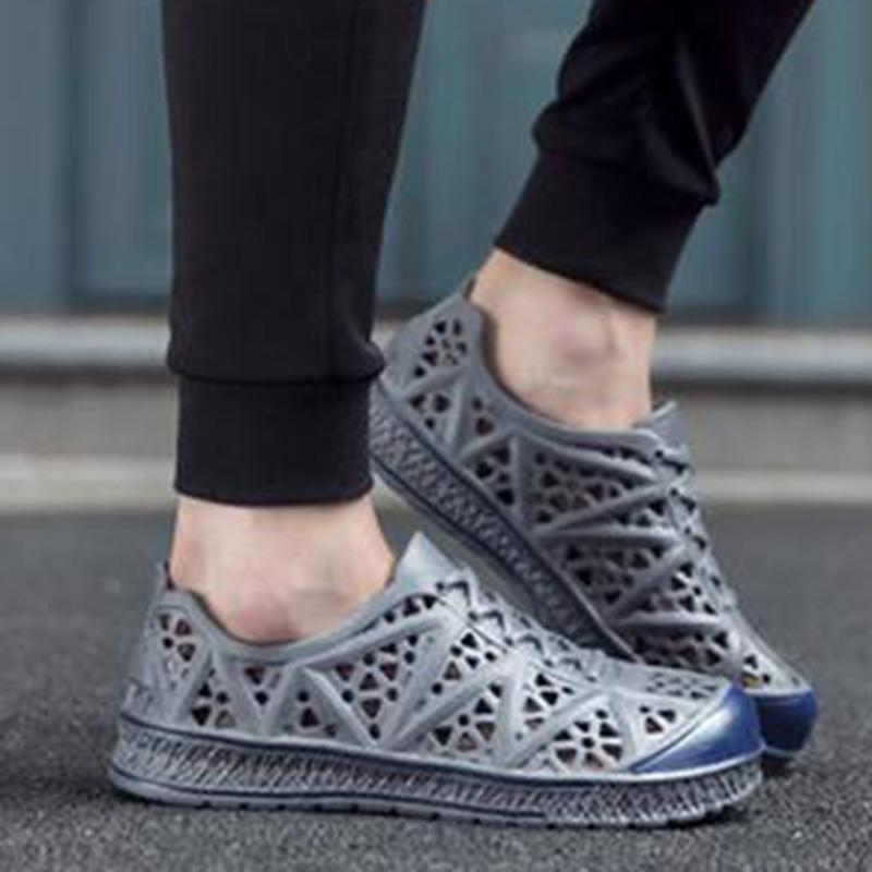 WTEMPO Herresandaler Sommer Myk Såle Lav Hæl Hul Blandet Farge Pustende Sklisikker Strandsko Tykk Såle EVA Ettstykke Plast Komfortabel Sandal