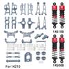 Mjx 14210 14209 H14BM Metal Steering Cup Upper Lower Swing Arm Set Shock Tower Bracket Body Post Hyper Go RC Car Upgrade Parts